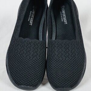 Comfort & Soft Women's 40/US 9 Seager-ish  Black Mesh Slip-on Flat Shoe LIKE NEW
